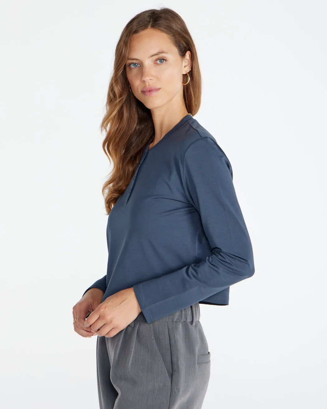 LUX Relaxed Henley Long Sleeve