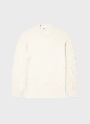 Men's Mariner Mock Neck Jumper in Ecru