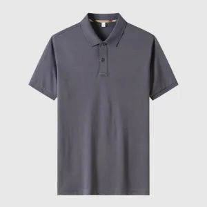 Men's Tencel Lyocell Natural Silk Short-sleeved Polo T-shirt