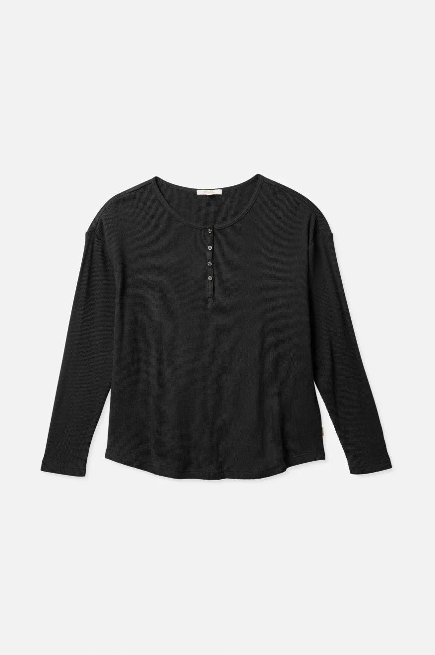 Monty L/S Henley - Black