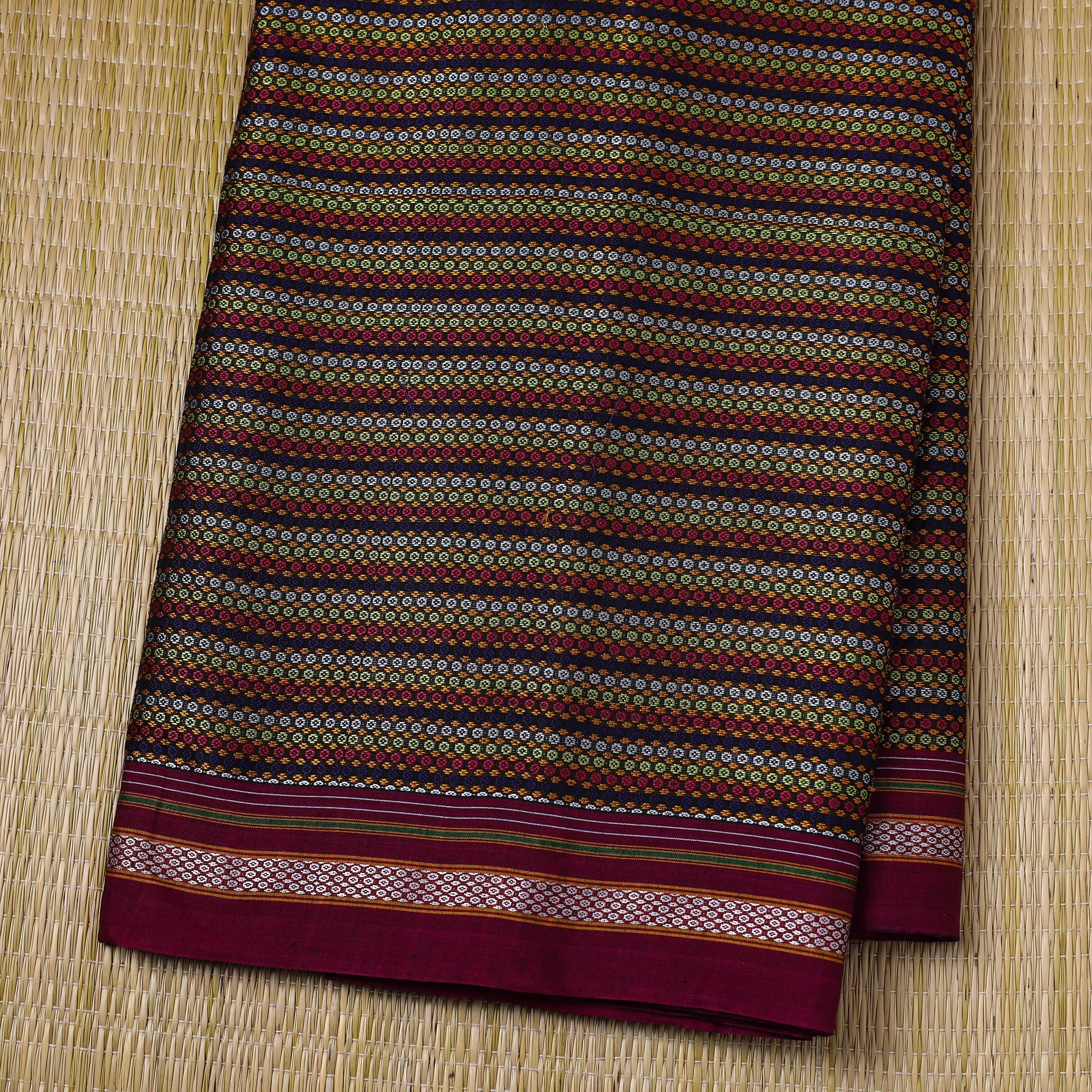 Multicolor - Traditional Khun Weave Cotton Fabric 02