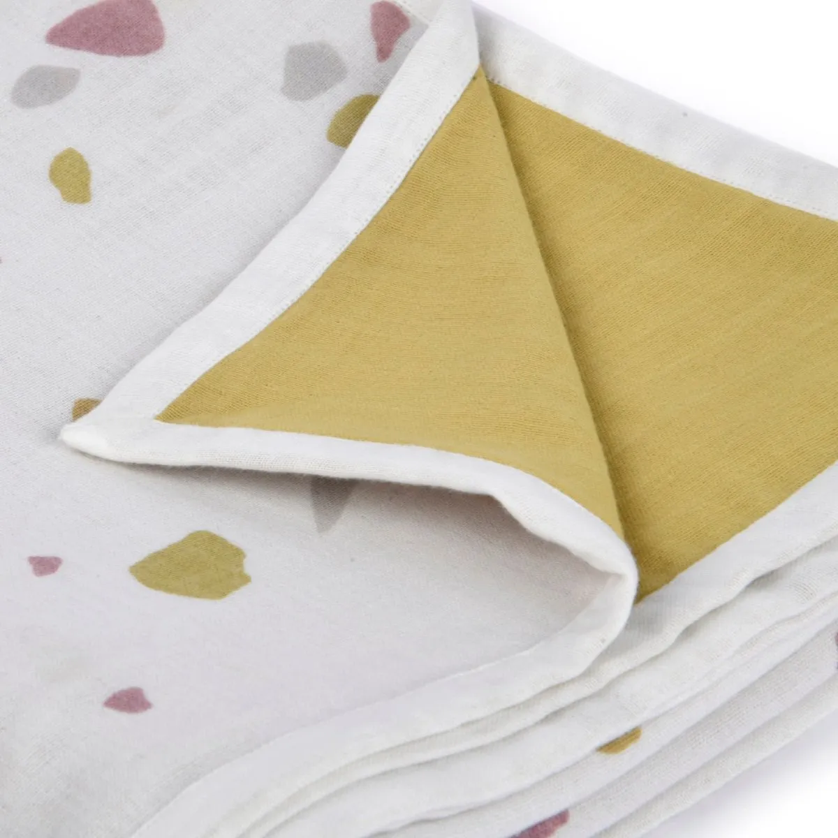 Naturally Dyed Organic Muslin Blanket & Swaddles (Set of 3)- Rocks & Pebbles