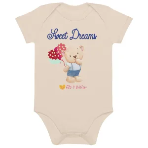 Organic cotton baby bodysuit, Little teddy - Fitz & Willow