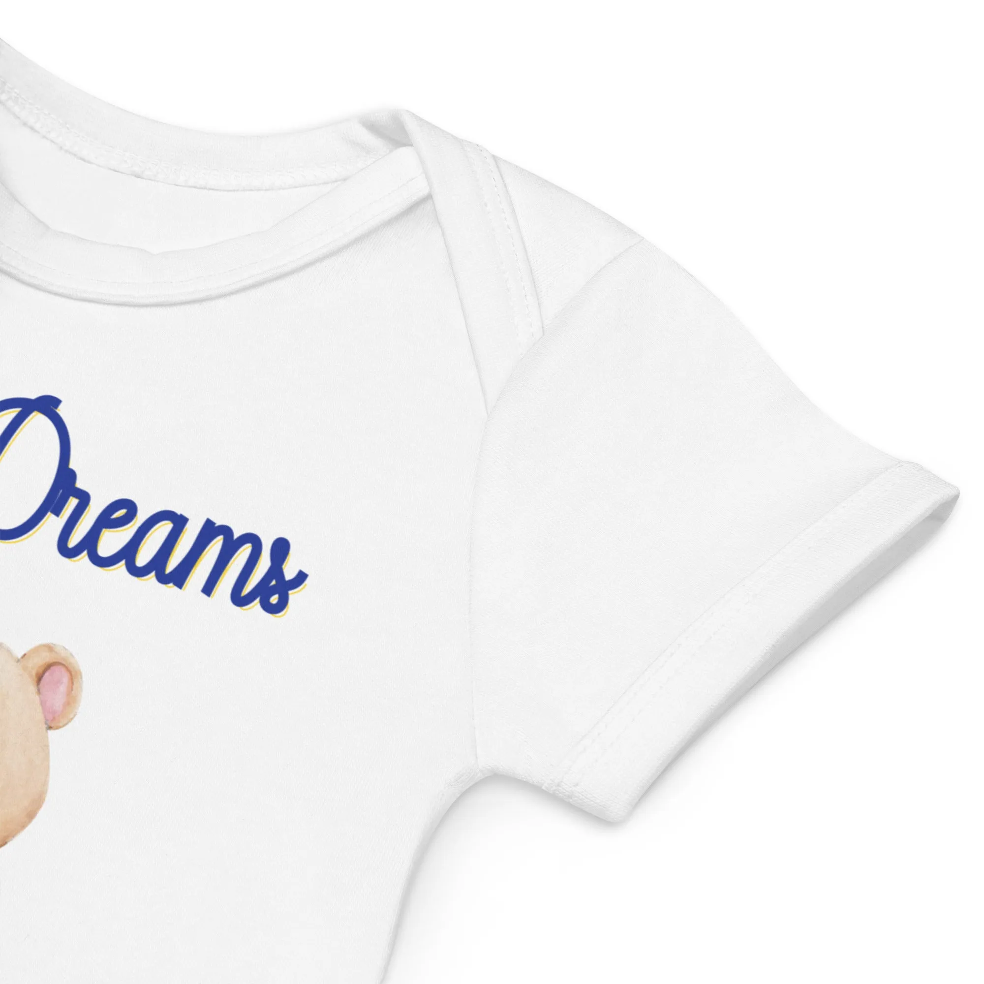 Organic cotton baby bodysuit, Little teddy - Fitz & Willow