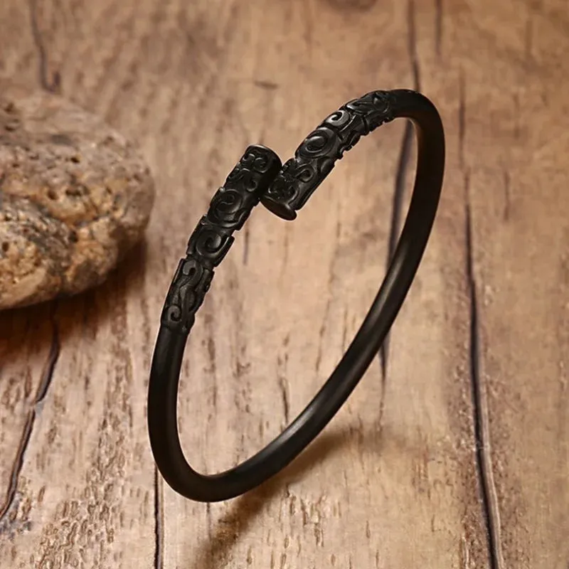 Personality Fashion Thorn Line Geometric Sleeve Barbed Wire Open Bangle for Men Punk Bracelet Trend Jewelry Gift