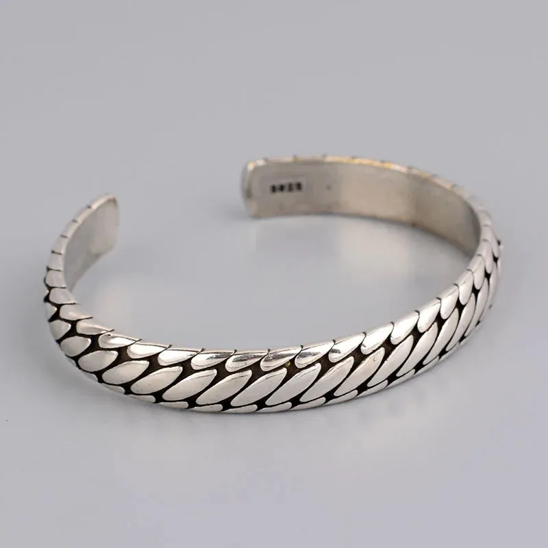 Personality Fashion Thorn Line Geometric Sleeve Barbed Wire Open Bangle for Men Punk Bracelet Trend Jewelry Gift