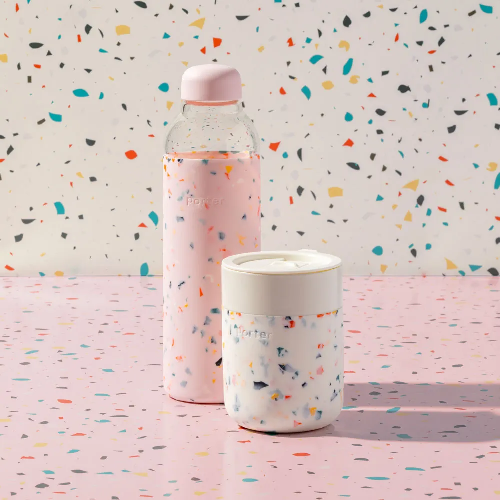 porter | glass bottle | terrazzo blush - LC