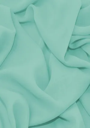 Premium Crepe Chiffon Fabric Mint Green Plain Dyed 44/45" Decoration,Craft & Dress