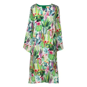 Primavera Cactus Italian Silk Midi Tunic