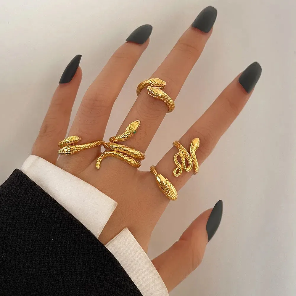 Punk Hot Selling Hollow Out Geometric Rings Set For Women Fashion Cross Open Ring Hip-Hop Ring 2021 Woman Fine Jewelry Gifts