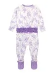 Purple Princess Castle Toile Ruffled Footie