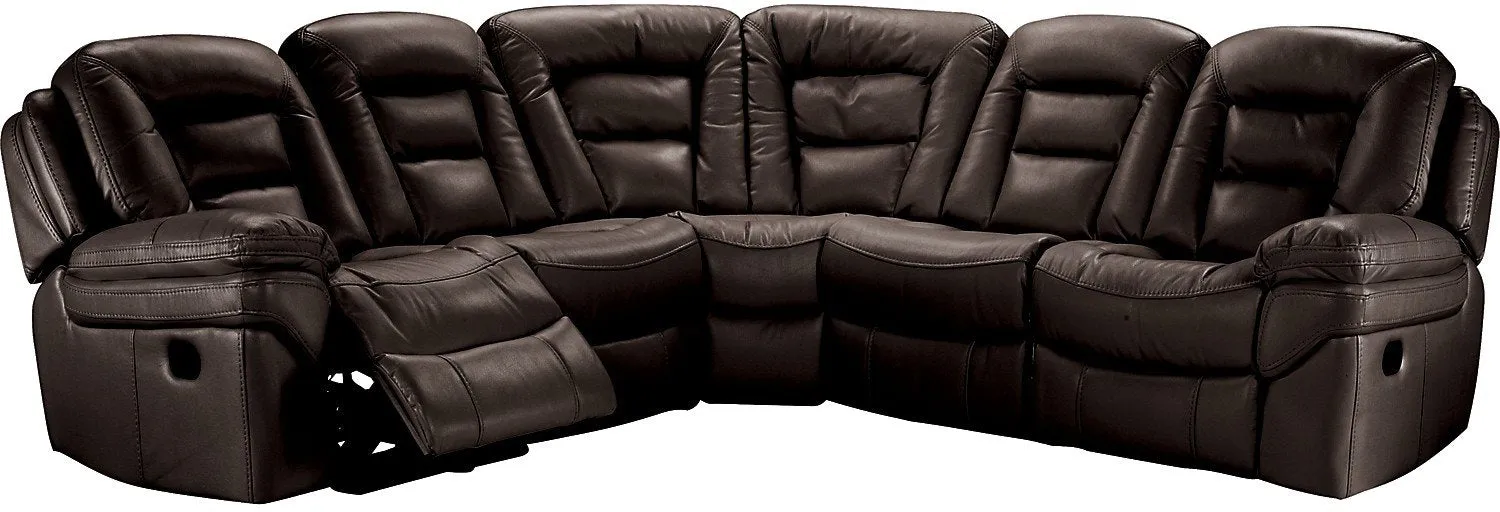 Quin 5-Piece Reclining Sectional - Walnut