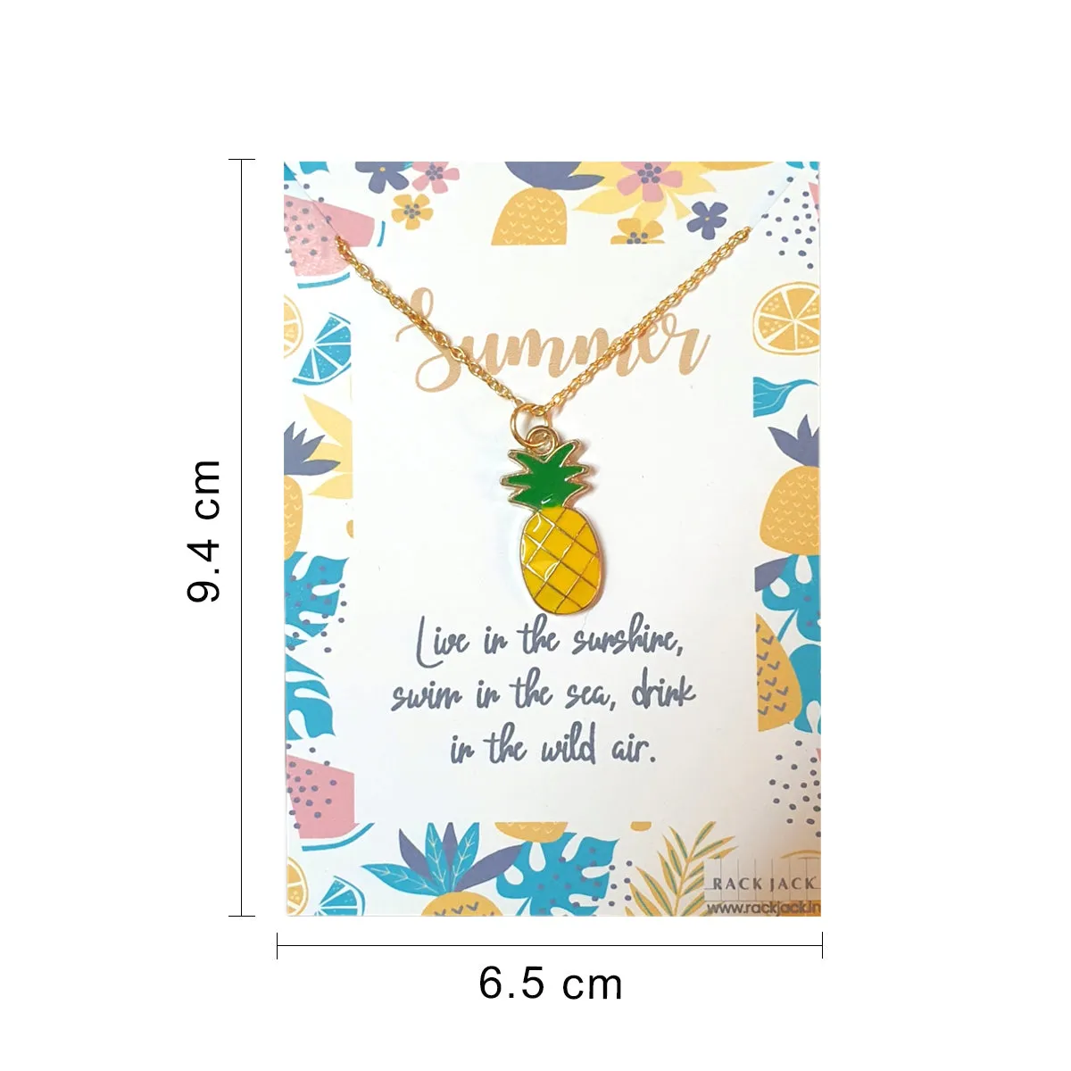 Rack Jack Y2K Charm Pendant Gold Necklace - Season Love - Summer - Pineapple