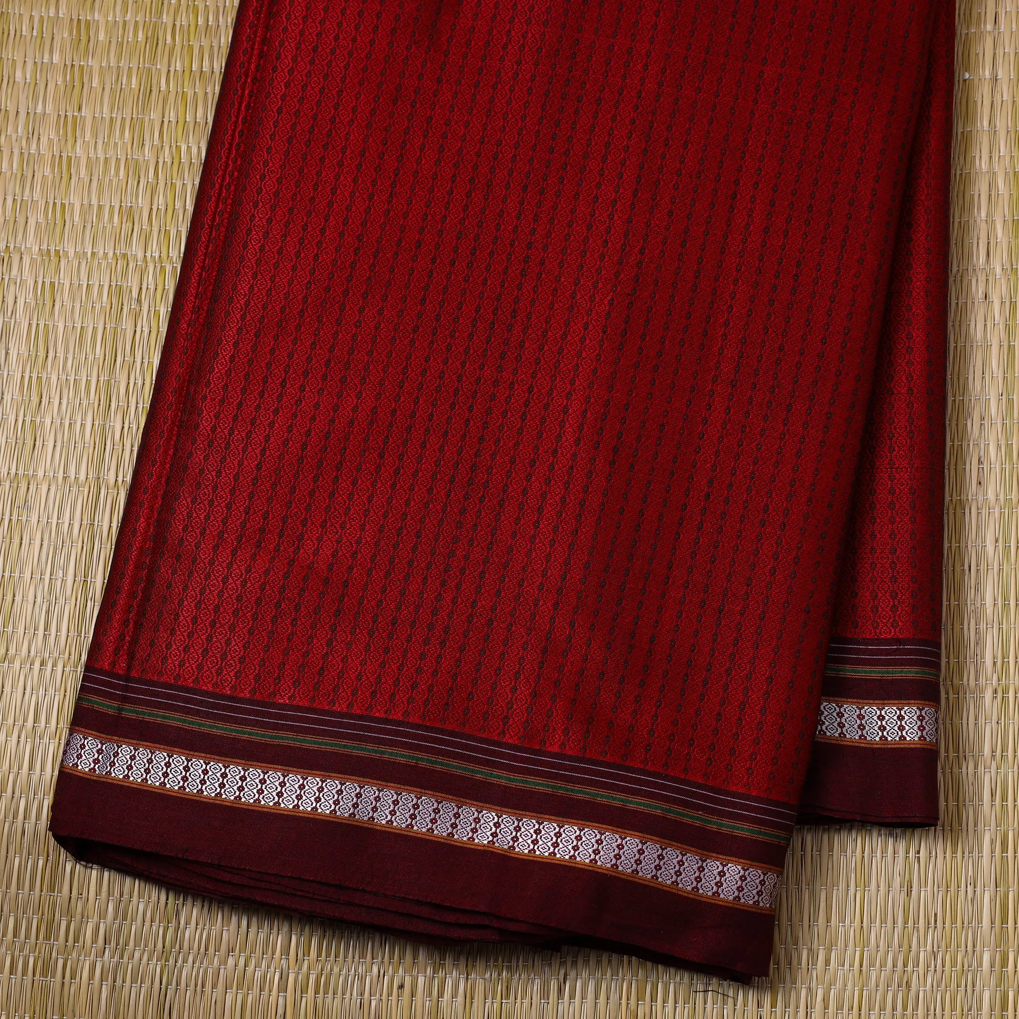 Red - Traditional Khun Weave Cotton Fabric 20