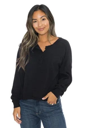 Rib Inset Boxy Henley