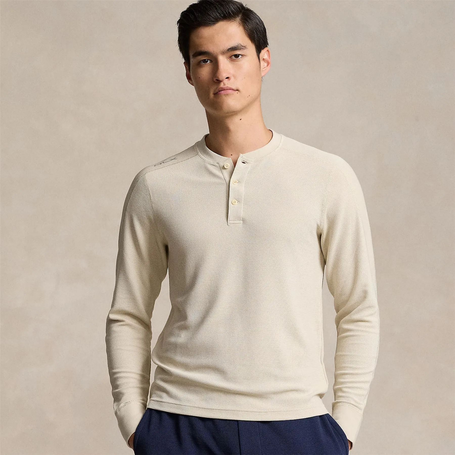 RLX Tech Waffle Henley Pullover Basic Sand - AW24