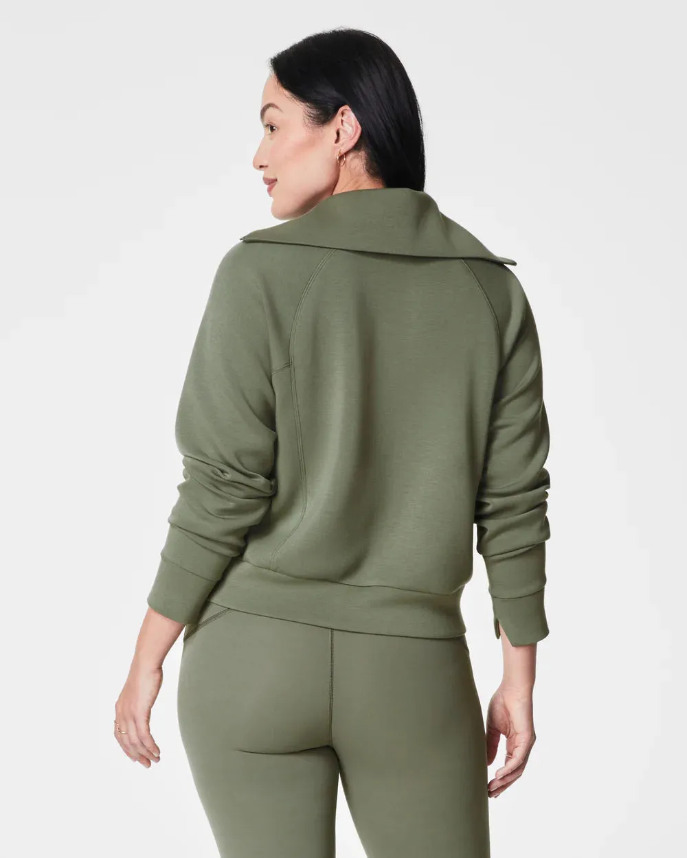 SPANX AirEssentials Half Zip in Clover