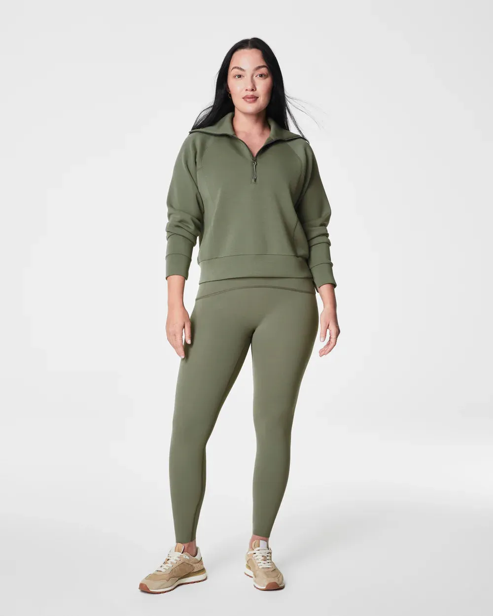 SPANX AirEssentials Half Zip in Clover