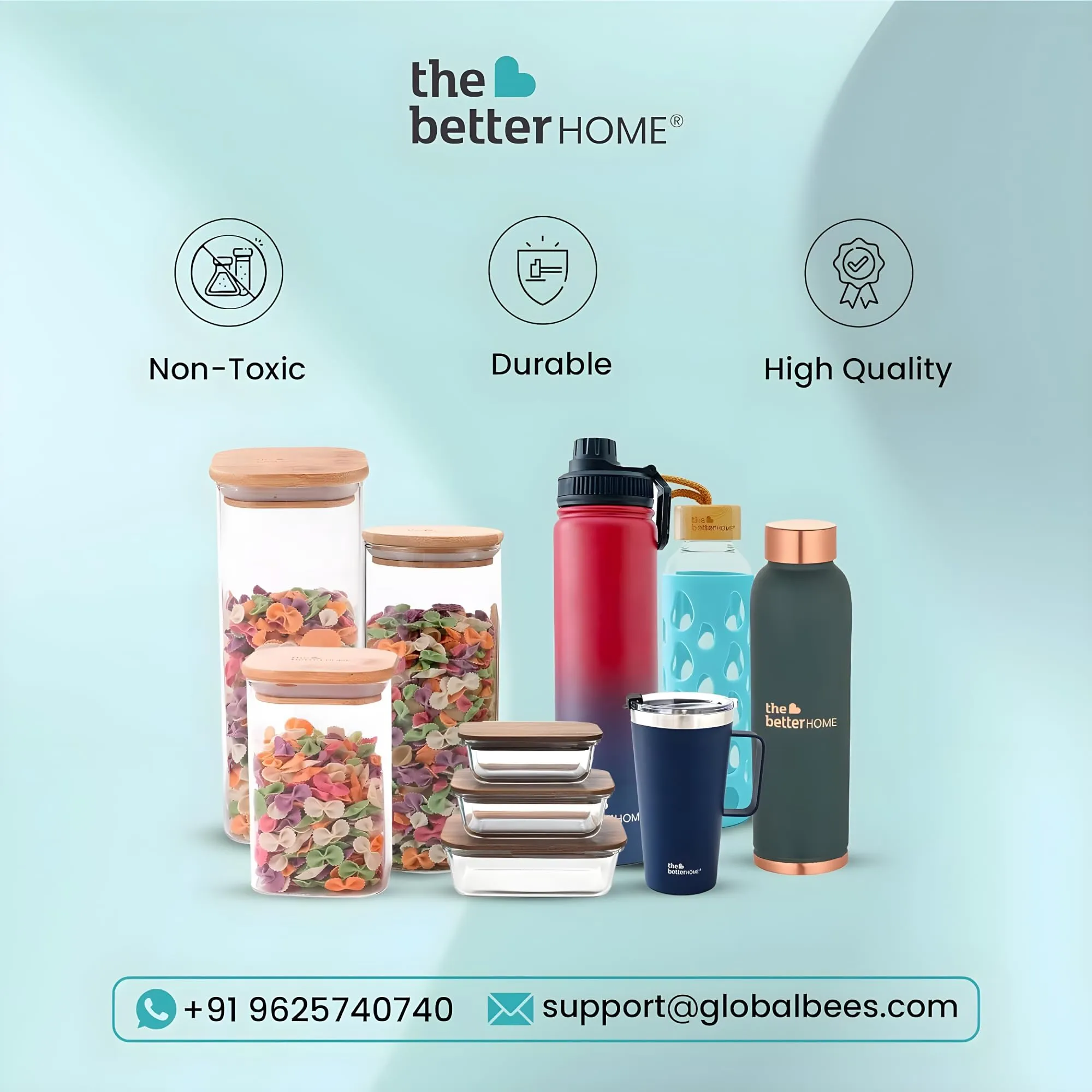 The Better Home Copper Bottle | 100% Pure Copper | Lightweight for Home Office Use | Durable and Rust Free | Eco-Friendly, Biodegradable & Non-Toxic| 950ml