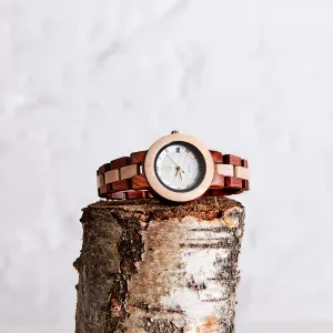 The Hazel Watch - Eco-Friendly Natural Wood Timepiece with Date Aperture