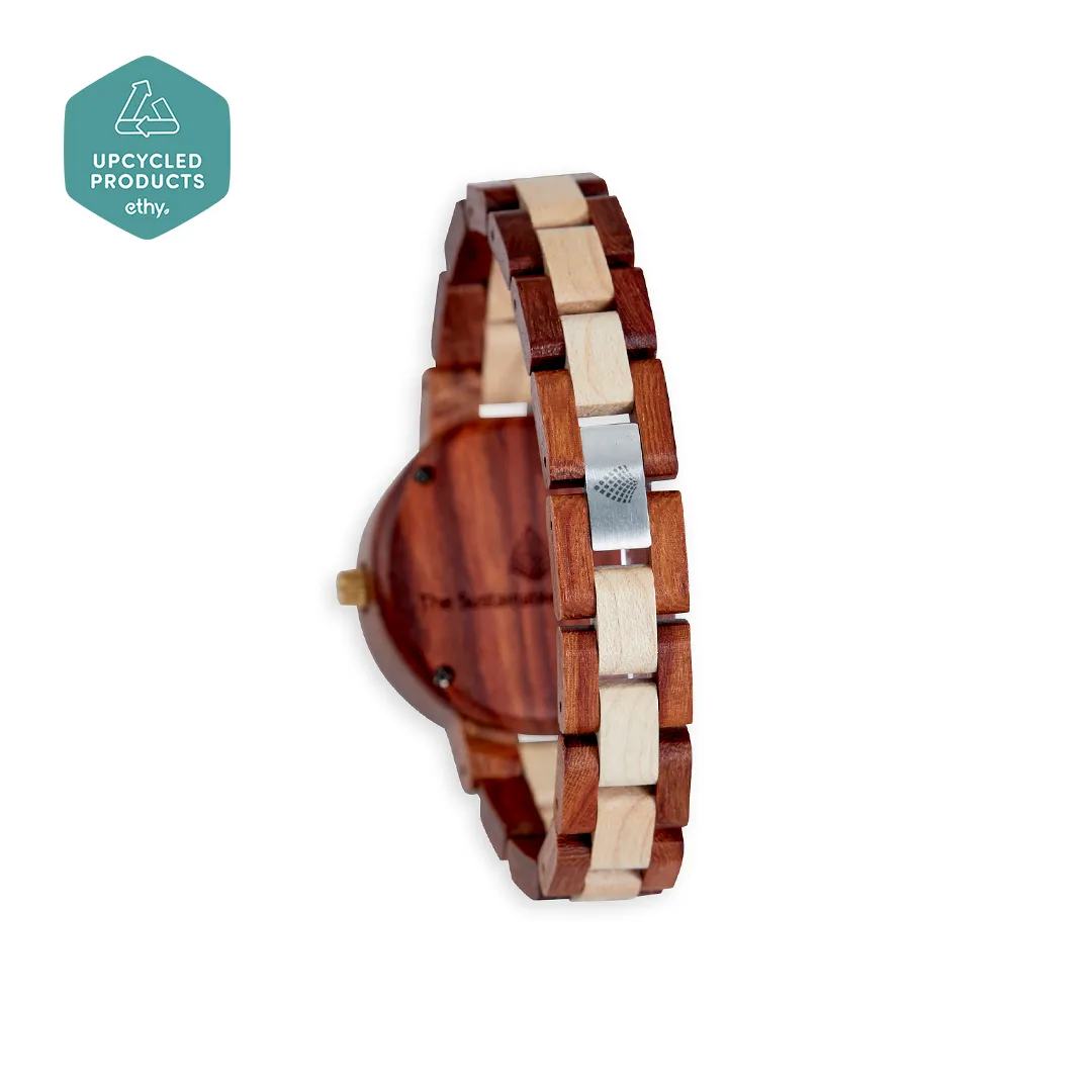 The Hazel Watch - Eco-Friendly Natural Wood Timepiece with Date Aperture