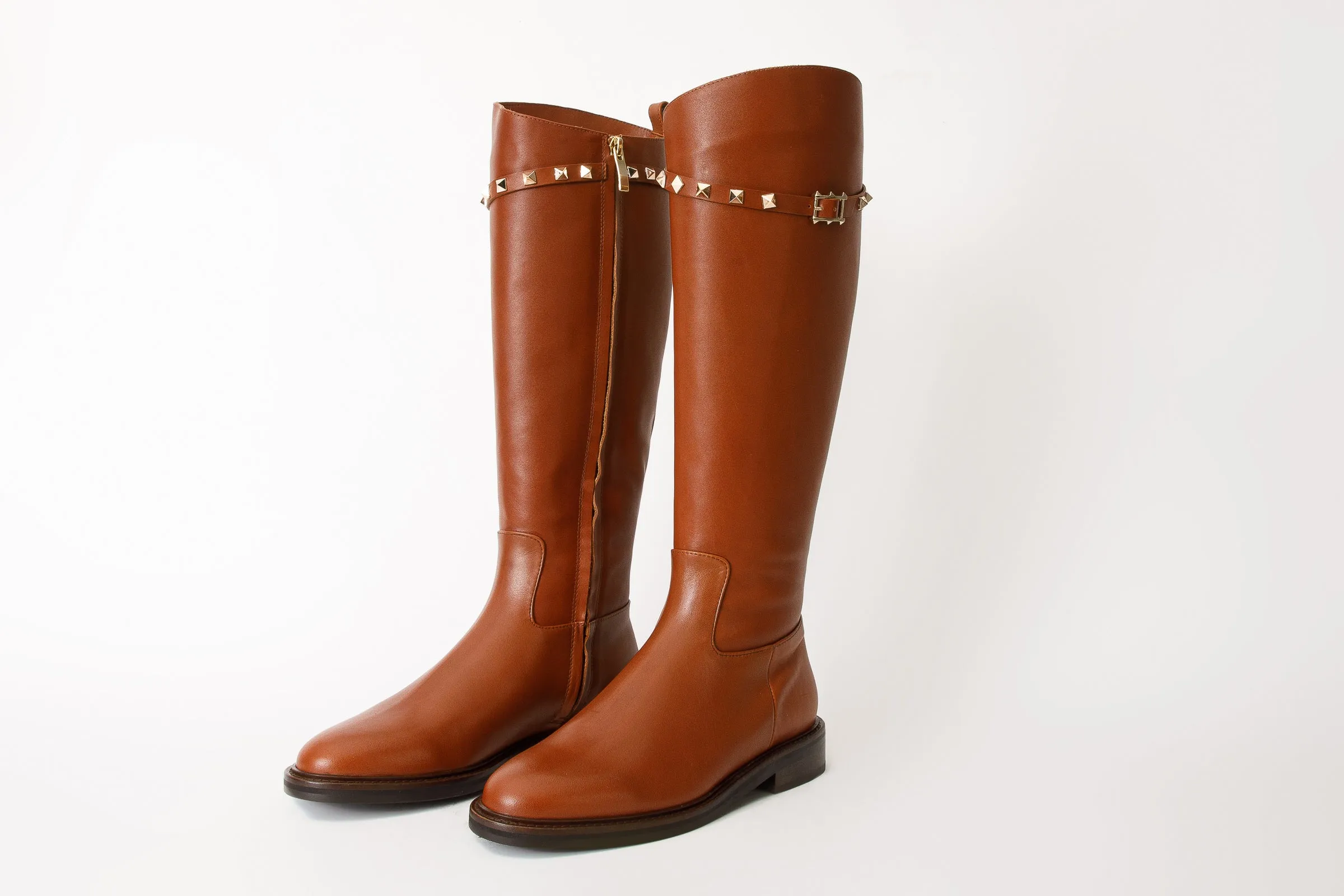 The Rica Tan Leather Knee High Women Boot