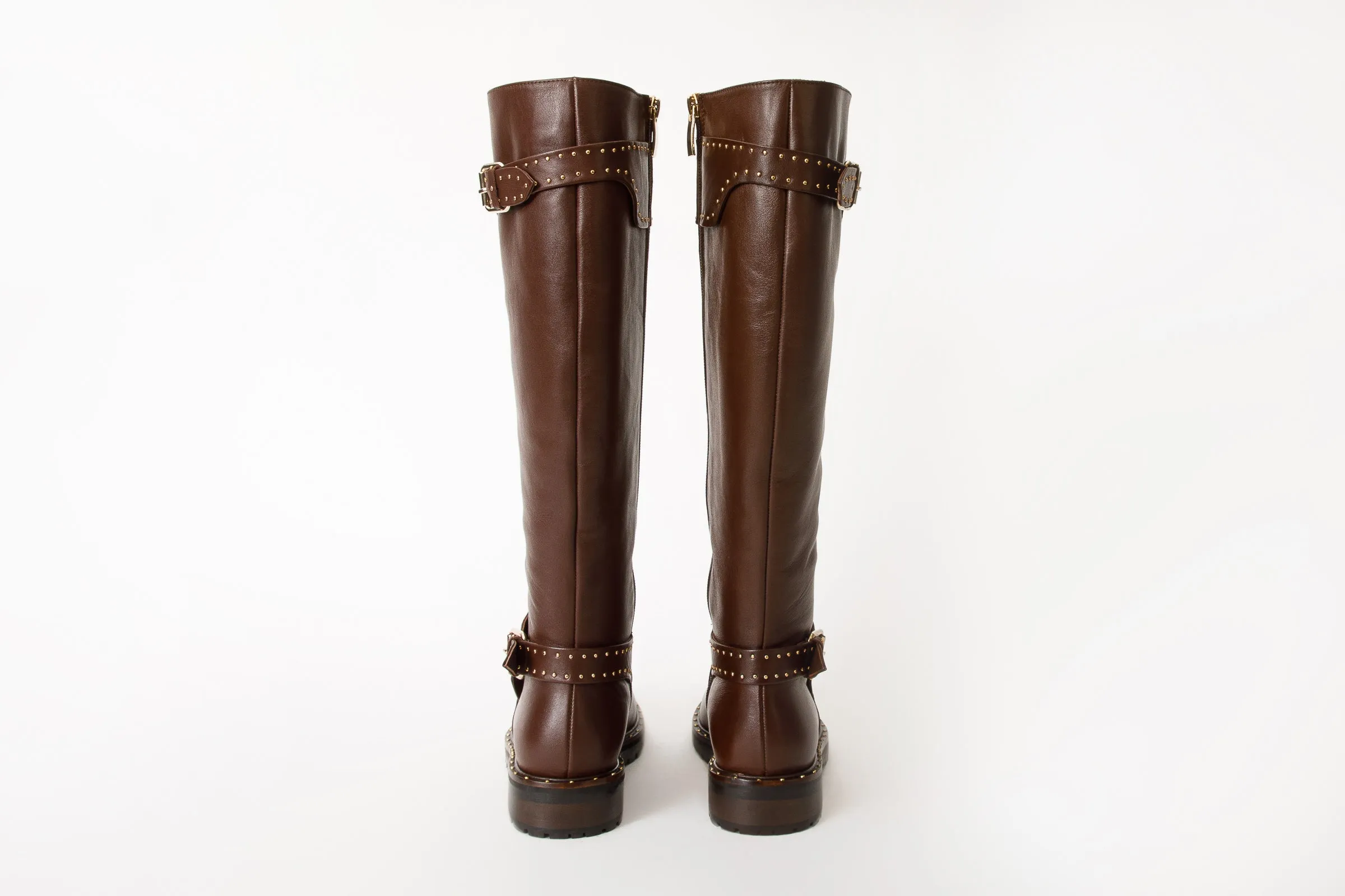 The Sariyer Brown Leather Knee High Women Boot