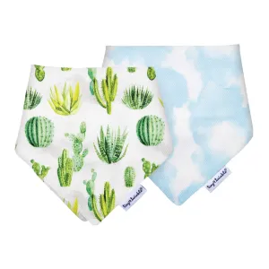 Tiny Twinkle 2-Pack Kaffle Bandana Bibs Set - Cacti