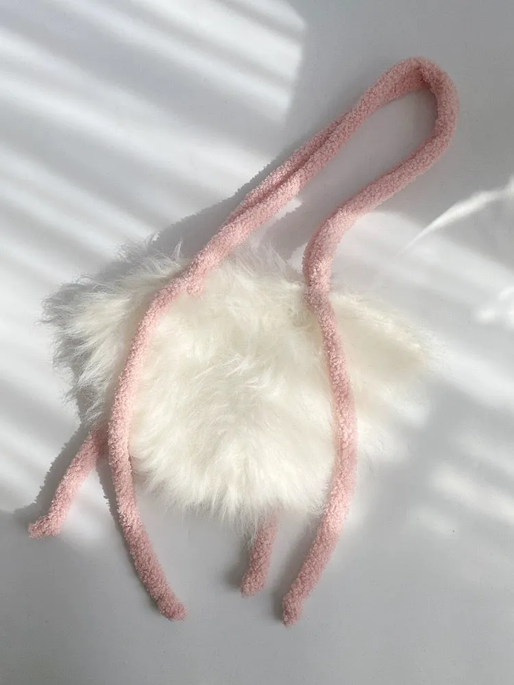 Under the stars faux fur soft girl bag