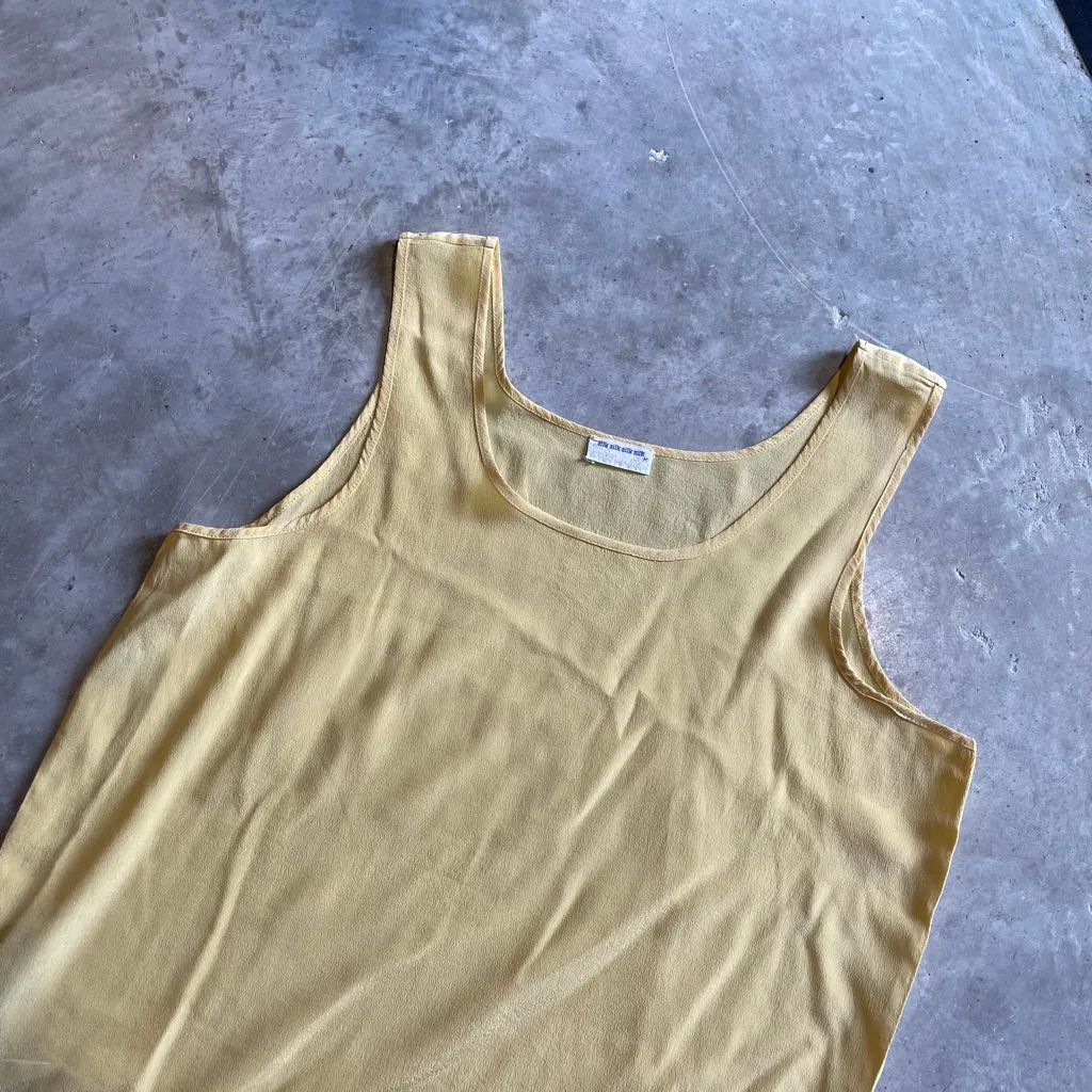 Vintage Silk Yellow Vest Top