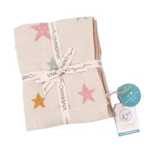 Viverano - Organic Cotton Jacquard Knit Blanket - Stars