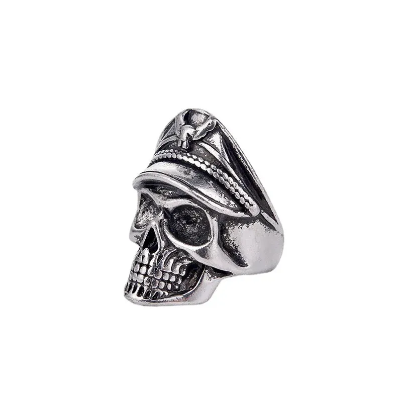 Wannee Vintage Ring Death Scythe Aggressive Skull Male Ring Jewelry Punk Hip Hop Muerte Fashion  Father's Day Gift Party