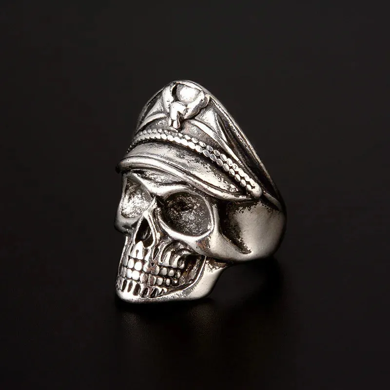 Wannee Vintage Ring Death Scythe Aggressive Skull Male Ring Jewelry Punk Hip Hop Muerte Fashion  Father's Day Gift Party