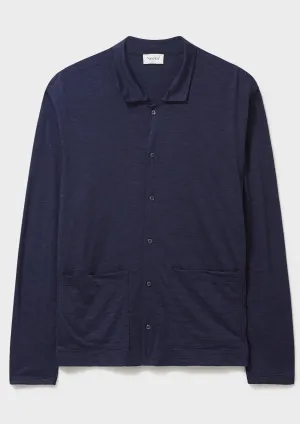 ZQ Merino Over Shirt - Navy Stripe